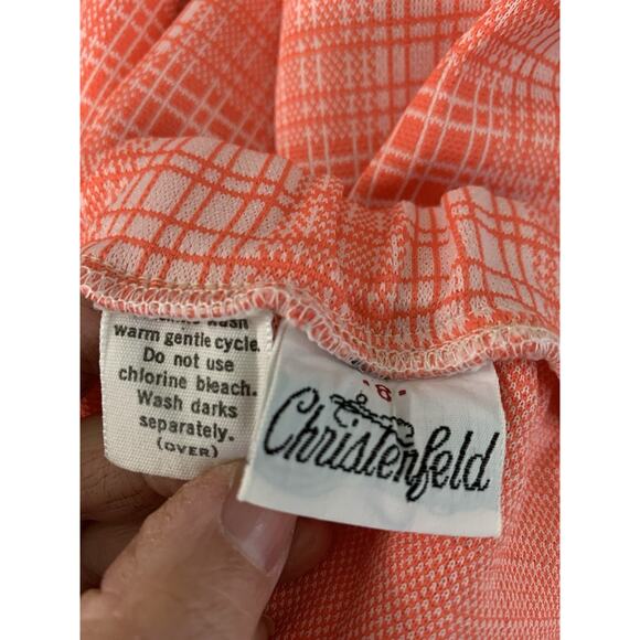 Vintage 1970s MOD Orange Pull On Flare Leg Trouser Polyester Pants Sz Small - Picture 6 of 7